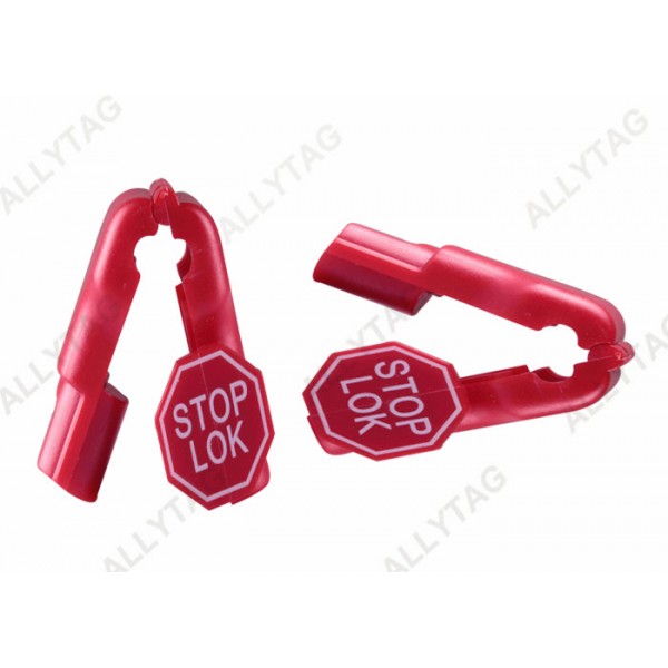 Red Color Display Hook Product Stop , Security Stop Lock 4mm - 8mm Hole Diameter